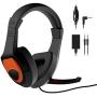 STOGA Professional Gaming Headset with 50MM Comfy Earmuffs, Over Ear Headphones with Noise Canceling Microphone & LED Light, Compatible with PS4, Xbox One, Switch, PC, PS3, Mac, Laptop
