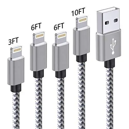 Zteanok iPhone Charger MFi Certified, 4Pack 3FT 6FT 6FT 10FT Nylon Braided Lightning to USB Cord Compatible iPhone 11/ X/iPhone 8/8 Plus/iPhone 7/7 plus/6/6s/plus Zteanok iPhone Charger MFi Certified, 4Pack 3FT 6FT 6FT 10FT Nylon Braided Lightning to USB Cord Compatible iPhone 11/ X/iPhone 8/8 Plus/iPhone 7/7 plus/6/6s/plus