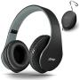 Bluetooth Headphones Over-Ear, Zihnic Foldable Wireless and Wired Stereo Headset Micro SD/TF, FM for Cell Phone,PC,Soft Earmuffs &Light Weight for Prolonged Waring(Black/Gray)