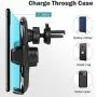 Wireless Charger Car Touch Sensing Automatic Retractable Clip Fast Charging Compatible for iPhone Xs Max/XR/X/8/8Plus Samsung S9/S8/Note 8