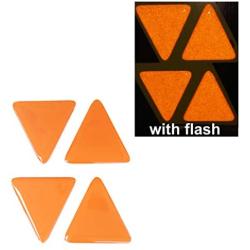 Domed Orange Tri Angle Reflective Decals Triangle Glitter Safety Reflector Night Gloss 3D Gel Rear Resin Motorcycle Sticker Badge Reflector Bike Bicycle Car Helmet Trunk Tailgate Self Adhesive Decal Mobile Phone Laptop Notebook Mac