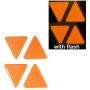 Domed Orange Tri Angle Reflective Decals Triangle Glitter Safety Reflector Night Gloss 3D Gel Rear Resin Motorcycle Sticker Badge Reflector Bike Bicycle Car Helmet Trunk Tailgate Self Adhesive Decal Mobile Phone Laptop Notebook Mac