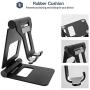 ProCase Foldable Cell Phone Stand Tablet Stand, Desktop Universal Portable Rotatable Metal Stand Holder for iPhone, iPad, Kindle, Nintendo Switch, Smartphone and Tablet up to 13" -Black