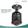 Movo Universal Mini Camera Tripod with Extendable Pole (MV-T1) Adjustable Head, Heavy-Duty Aluminum Travel Stand for DSLR, Mirrorless, GoPro, Smartphones, Compact, Portable