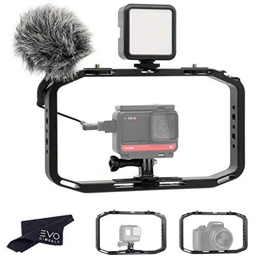Ulanzi M-Rig Film Making Vlog Cage with Sairen VM-Q1 Microphone Bundle for Smartphones, GoPros and DSLR Cameras | Full Metal Professional Grade Vlogging Cage with Mic (2 Items)