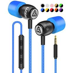 LUDOS Clamor Wired Earbuds in Ear Headphones with Microphone, Earphones with Mic and Volume Control, Memory Foam, Reinforced Cable, Bass Compatible with iPhone, Apple, iPad, Computer, Laptop, PC