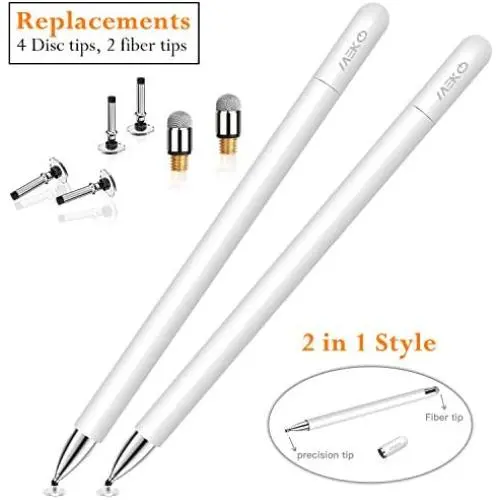 MEKO Universal Disc Stylus for iPad Pencil Compatiable with All Touch Screen Devices Including Smart Phones, Computers, Tablets (2-Packs Stylus Pen with Acessories) MEKO Universal Disc Stylus for iPad Pencil Compatiable with All Touch Screen Devices Including Smart Phones, Computers, Tablets (2-Packs Stylus Pen with Acessories)