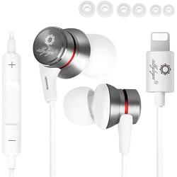 iPhone Headphones for iPhone Earbuds for iPhone,in-Ear Lightning Headphones silbyloyoe, MFi Certified Lightning Earbuds with Mic Controller Compatible iPhone 11/11 Pro, X/XS Max/XR,7/8/ Plus(White)