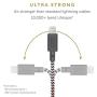 Native Union Night Cable - 10ft Ultra-Strong Reinforced [Apple MFi Certified] Durable Lightning to USB Charging Cable with Weighted Knot for iPhone/iPad (Zebra)