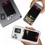 Double Pocket - Adhesive Card Holder - Cell Phone Pouch - Stick on Lycra Pocket - Carry Credit Cards and Cash (Basketball)