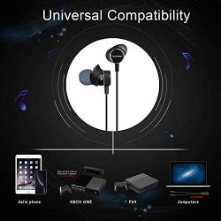 Innens 3.5 MM Wired Gaming Earphone, Noise Cancelling Stereo Bass Gaming in-Ear Earbuds with Mic and Volume Controls for iPhone, Smartphone, Nintendo Switch, PS4, Xbox One, iPad, PC (Black)