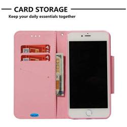 JanCalm iPhone 6 6S Wallet Case [Folio Cover][Stand Feature] Premium [Flower] Pattern iPhone 6/6S (4.7 inch) Credit Card Flip Case Protective PU Leather with Card Slot + Wrist Strap + Crystal Pen