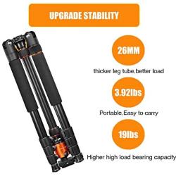 VICTIV Camera Tripod 81 inches Monopod, Aluminum Travel Tripod for DSLR, Lightweight Tripod Loads up to 19 lbs with 360 Degree Ball Head and Carry Bag for Travel and Work - AT26 Orange