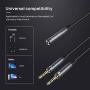 Headphone Splitter for Computer iNassen 3.5mm Female to 2 Dual 3.5mm Male Headphone Mic Audio Y Splitter Cable Smartphone Headset to PC Adapter Headphone Connector for Gaming Headset to PC(Grey)