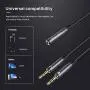 Headphone Splitter for Computer iNassen 3.5mm Female to 2 Dual 3.5mm Male Headphone Mic Audio Y Splitter Cable Smartphone Headset to PC Adapter Headphone Connector for Gaming Headset to PC(Grey)