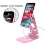 MUNSKT Adjustable Phone Stand, Tablet Stand, Cell Phone Stand, Desktop Phone Holder Cradle Dock Compatible with iPhone Xs Xs Max Xr X 8 7 6 6s Plus, iPad, Tablets. (Black + Pink + Blue 3pack)