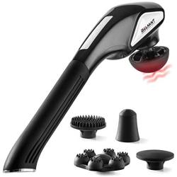 Cordless Percussion Handheld Back Massager - Heated Deep Tissue Body Massage for Muscle Pain Relief - Portable & Rechargeable