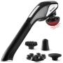 Cordless Percussion Handheld Back Massager - Heated Deep Tissue Body Massage for Muscle Pain Relief - Portable & Rechargeable