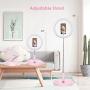 Selfie Ring Light with Stand,12 Inch Foldable LED Ring Light for Phone, 3 Light Modes & 10 Brightness Dimmable Beauty Fill Make Up Light Without Assemble for Live Stream/YouTube Video/Tiktok (Pink)