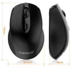 YUMQUA SB222-W Computer Mouse Wireless, 2.4G Optical Silent Mouse with Nano USB Receiver, 3 Adjustable DPI(Up to 1600), Cordless Mouse for Laptop PC, Fits Left & Right Handed Users