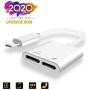 Headphones Adapter for iPhone 11 Headphone Splitter Audio Dual Adapter for iPhone Earphone Dongle for iPhone 8/7/X/XR/SE 2020 Audio & Charger & Call & Remote Control Support All iOS System