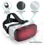 Virtual Reality Goggles for iPhone & Android Phones | 3D Virtual Glasses | AR/VR Headset Perfect Work with Max Size Smartphones | Eye-Safe Adjustable HD Quality Lenses (Premium)