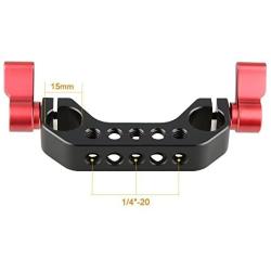 CAMVATE 15mm Rod Clamp with 1/4"-20 Thread for DLSR Camera Rig Cage Baseplate (Red)-2PCS