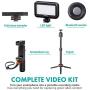 Movo Huge Smartphone Video Kit V8 with Mini Tripod, Grip Rig, Wireless Shotgun Mini and 360° Stereo Microphones, LED Lights, and Remote - for iPhone, Samsung - YouTube, TIK Tok, Vlogging Equipment