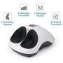 QUINEAR Shiatsu Foot Massager with Heat Compression and Deep Kneading Massage for Circulation and Pain Relief - 6 Massage Intensities 2 Kneading Speeds 2 Heating Levels (White)