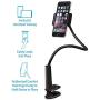 Aduro Solid-Grip Phone Holder for Desk - Adjustable Universal Gooseneck Smartphone Stand, with Durable Mount (White)