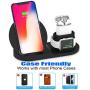Wireless Charger Stand,3 in 1 Wireless Charging Station Dock with USB for Apple Watch iWatch, Airpods,iPhone 11 11 Pro X Xs XR Max 8 Plus 8,Samsung Galaxy S9 S8 (Black)