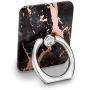Velvet Caviar Cell Phone Ring Holder - Finger Ring & Stand - Improves Phone Grip Compatible with iPhone, Galaxy and Most Cases (Except Silicone/Leather) - Black Marble Rose Gold