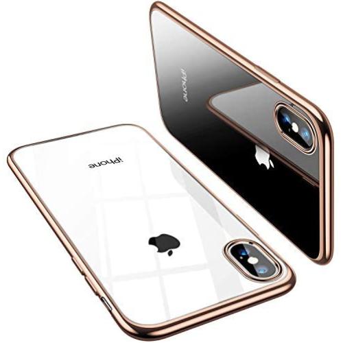 TORRAS Crystal Clear iPhone Xs Max Case, [Anti-Yellowing] Soft Silicone Shockproof TPU Slim Thin Protective Phone Cover Case for iPhone Xs Max 6.5 inch - Gold