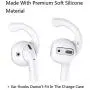 (5 Pack) G.P Ear Hooks and Covers Accessories Compatible with Apple AirPods 1 & AirPods 2 or EarPods Headphones/Earphones/Earbuds, New Version (2X White, 2X Black, 1x Blue)