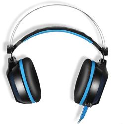 EACH GS500 3.5mm Gaming Game Headset Headphone Earphone Headband with Mic Stereo Bass LED Light for PS4 PC Computer Laptop Mobile Phones New Arrival (Black&blue)