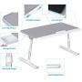 SAIJI Laptop Bed Tray Table, Adjustable PVC Leather Laptop Bed Table, Portable Standing Desk with Storage Drawer, Foldable Lap Tablet Table for Sofa Couch Floor (Gray,Large)
