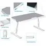 SAIJI Laptop Bed Tray Table, Adjustable PVC Leather Laptop Bed Table, Portable Standing Desk with Storage Drawer, Foldable Lap Tablet Table for Sofa Couch Floor (Gray,Large) SAIJI Laptop Bed Tray Table, Adjustable PVC Leather Laptop Bed Table, Portable Standing Desk with Storage Drawer, Foldable Lap Tablet Table for Sofa Couch Floor (Gray,Large)