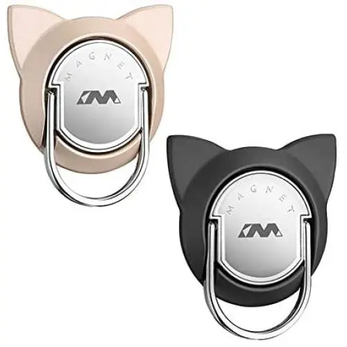 Cat Phone Ring Holder for Magnetic Car Mount, Phone Finger Ring for Magnet Mount, Finger Ring Stand Compatible for iPhone XS/XS Max/XR (2 Pack, Black/Gold) Cat Phone Ring Holder for Magnetic Car Mount, Phone Finger Ring for Magnet Mount, Finger Ring Stand Compatible for iPhone XS/XS Max/XR (2 Pack, Black/Gold)