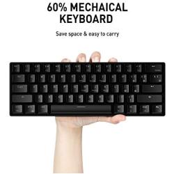 Havit 60% Wireless Mechanical Keyboard and Wired Mouse, Bluetooth 5.1 & Type C Wired 61 Keys Gaming Keyboard Brown Switch,Programmable Gaming Mouse for Multi-Device PC Laptop Gamer