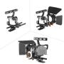 YaeCCC Video Stabilizer Kit 15mm Rod Rig Camera Cage+Follow Focus+Matte Box Compatible for Sony A7 (Orange) DSLR Video Camera Cage Mount Rig Cage Kit