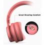 COWIN E7 PRO [Upgraded] Active Noise Cancelling Headphones Bluetooth Headphones with Microphone/Deep Bass Wireless Headphones Over Ear, 30 Hours Playtime for Travel/Work, Pink