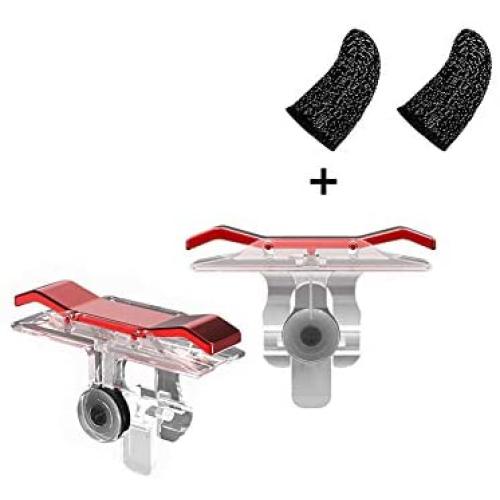 Mobile Game Controller Compatible with PUBG Mobile/Fortnitee Mobile/Call of Duty Mobile, Sensitive Shoot and Aim Trigger L1R1 Compatible with Android & iPhone 1 Pair(E9-Red)