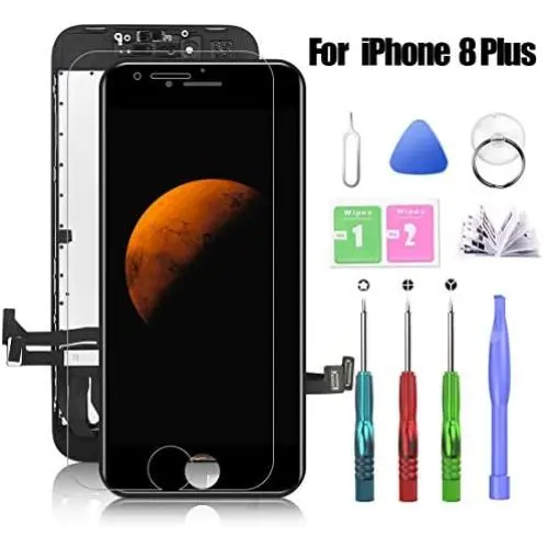 Compatible with iPhone 8 Plus Screen Replacement Black 5.5 Inch LCD Display with 3D Touch Screen Digitizer Frame Display Assembly Include Full Free Repair Tool Kits Compatible with iPhone 8 Plus Screen Replacement Black 5.5 Inch LCD Display with 3D Touch Screen Digitizer Frame Display Assembly Include Full Free Repair Tool Kits