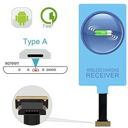 IVY QI Wireless Charging Receiver Adapter with Fast&Smart Microchip Technology for Samsung Galaxy A10/M10/J1/J3/J4/J5/J6/J7/J8/A3/A5/A6/A7/A8/Moto E6 E5 G5/LG W10 W30 K40s K50s Micro USB Type-A