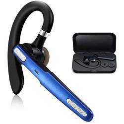 Bluetooth Headset, COMEXION Wireless Bluetooth Earpiece V4.1 Hands-Free Earphones with Stereo Noise Canceling Mic, Compatible iPhone Android Cell Phones Driving/Business/Office (Blue)