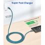 USB C to USB C 60W Charging Cable, JSAUX[2 Pack 6.6ft] USB Type C Charger Cord Compatible with Samsung Galaxy S20 S20+ S20 Ultra Note 10 Plus A80, Google Pixel 2/3/3a/4 XL, iPad Pro 2018 etc-Green