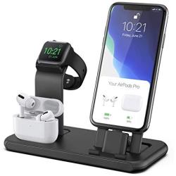 Conido 3 in 1 Charging Station for Apple Products, Stand for Apple Watch Series 5/4/3/2/1, AirPods Pro/2/1 Charging Dock, Charger Station for iPhone SE New/11Pro Max/XS Max/XR/8 Plus/7 Plus/6S Plus