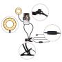 Fimghsoo Selfie Ring Light with Cell Phone Holder for Live Stream/Makeup/Video Chat, LED Camera Beauty Light with Flexible Arms[3-Light Mode][10-Level Brightness], Compatible iPhone Android Phone