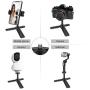 Phone Tripod, MOUNTDOG Mini Portable Camera Stand Holder, Extendable Tabletop Desktop Tripod Legs Compatible with iPhone/Camera/Samsung/Smartphone/Webcam, 360° Rotation, Black