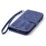 Galaxy J3 Wallet Case, Phone case for Samsung j3, JanCalm [Multi Card/Cash Slots] Flip Cover Wallet PU Leather with Stand + Wrist Strap Case for Samsung Galaxy J3 (2016) + Crystal Pen (Blue)